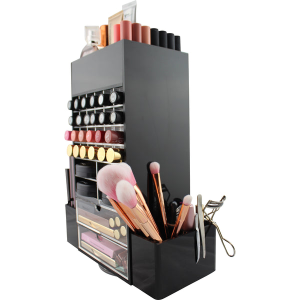 Chic Spinning Makeup Tower (BLACK)
