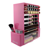 glamO Acrylic Ultimate Makeup Spinning Tower (Pink)