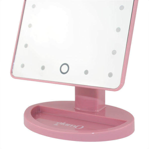 glamO Touch and Glow LED Makeup Mirror (Rose Quartz)
