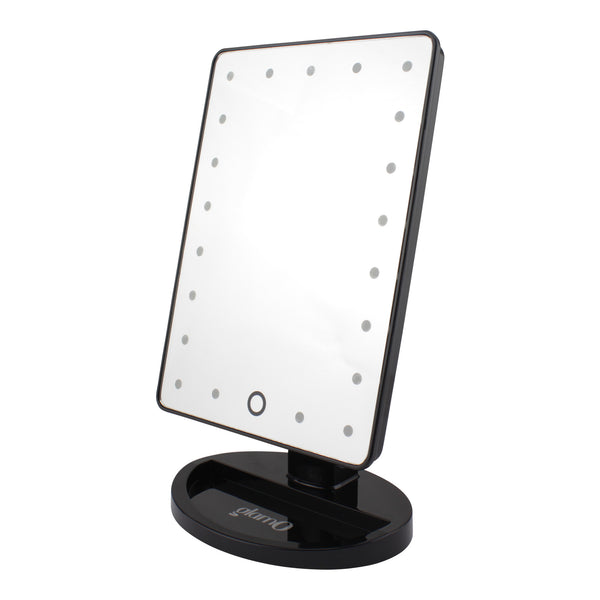 glamO Touch and Glow LED Makeup Mirror (Black)