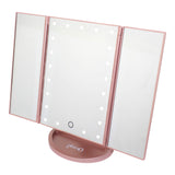 glamO Tri Fold Touch and Glow LED Makeup Mirror (Rose Gold)